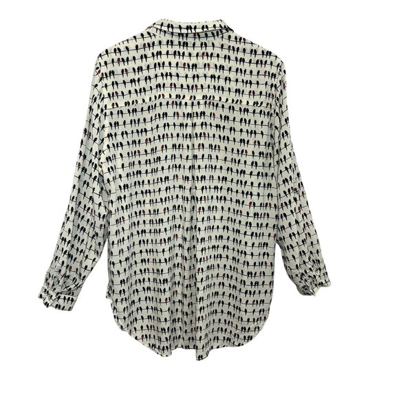 Jane and Delancey Women’s Blouse Birds Tab Sleeve Button Rayon Shirt Plus 1X - Picture 3 of 11